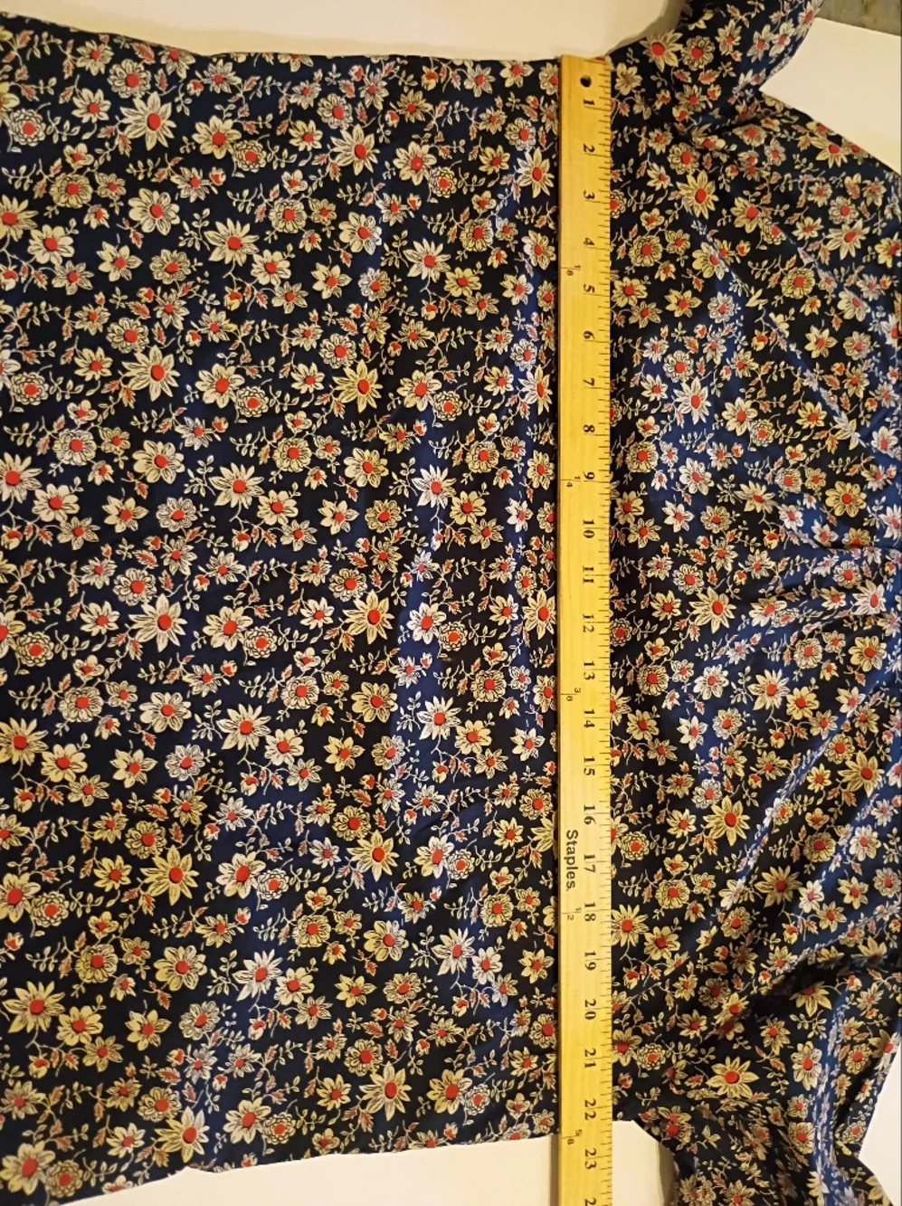 J. Crew‎ Men's Navy Floral Button-Up with Orange & Cream Blooms Sz L